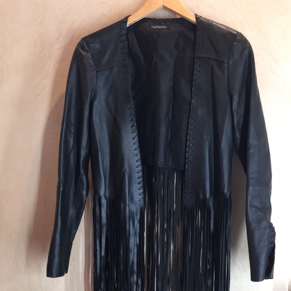 THEPERFEXT Christy Leather Fringe Jacket - Picture 7 of 17